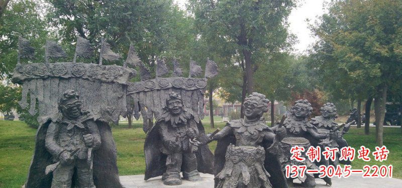 开封领雕塑扭秧歌老人铜雕