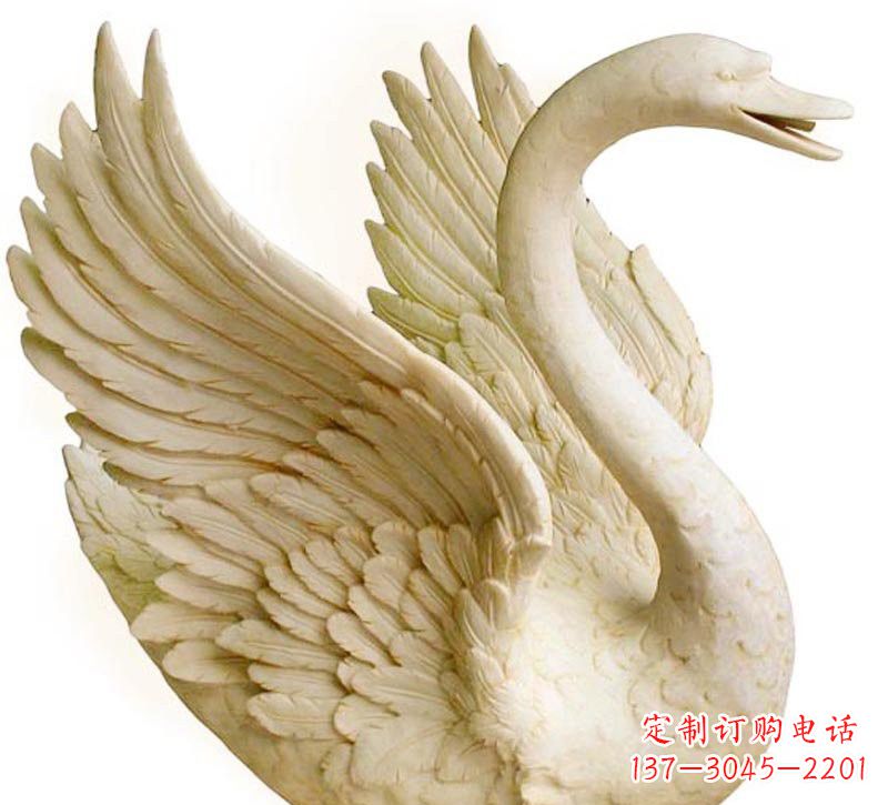 开封经典设计,灵动优雅,真实天鹅石雕塑