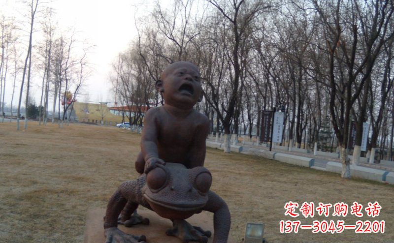 开封中领雕塑铸造的可爱萌趣青蛙铜雕