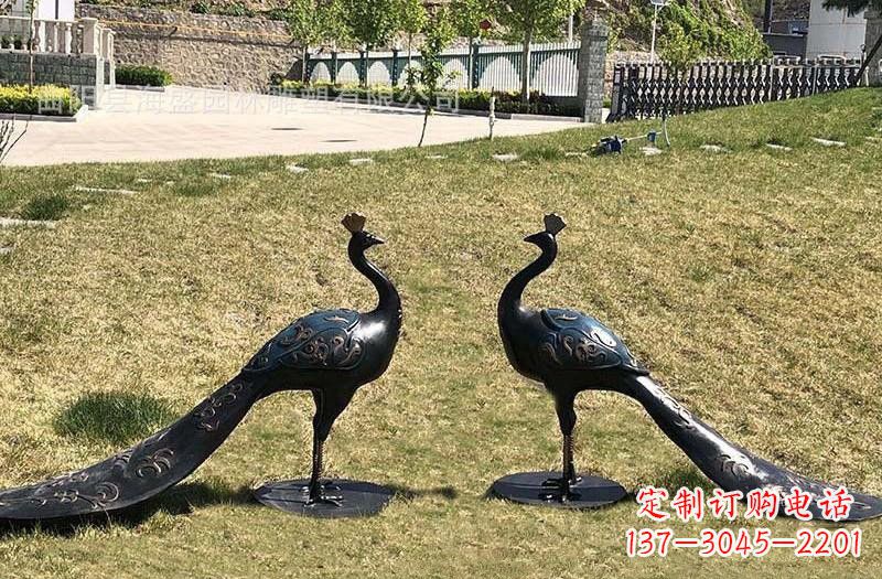 开封公园青铜孔雀雕塑