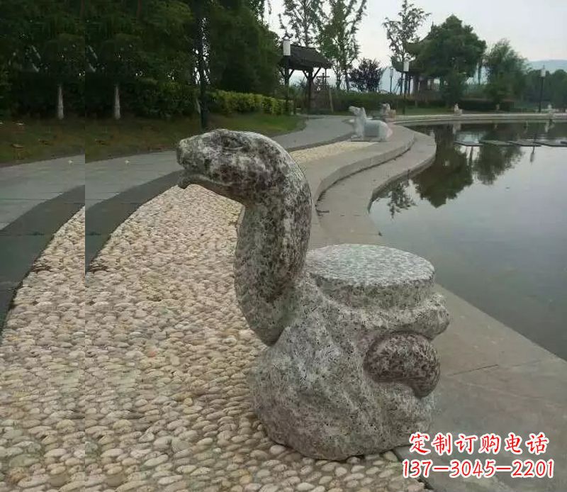 开封中领雕塑-十二生肖蛇石雕