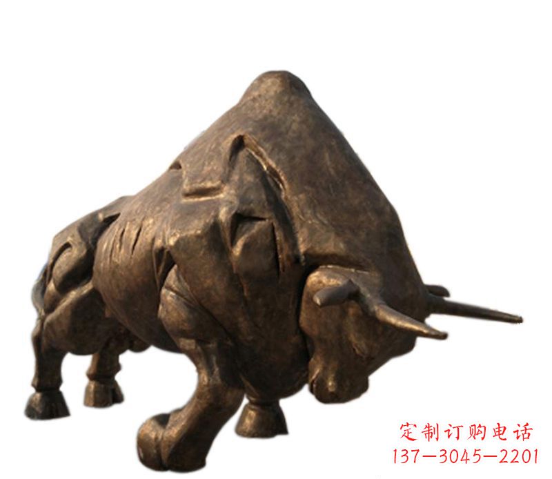 开封铜雕独特的历史图案——拓荒牛雕塑