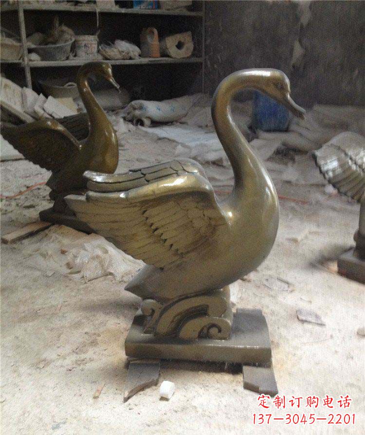 开封公园天鹅动物铜雕