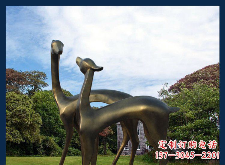 开封 优雅铜鹿风格雕塑