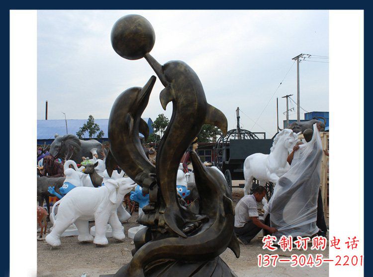 开封铜质海豚造型雕塑