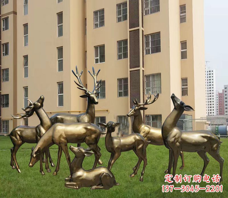 开封高贵典雅的梅花鹿铜雕