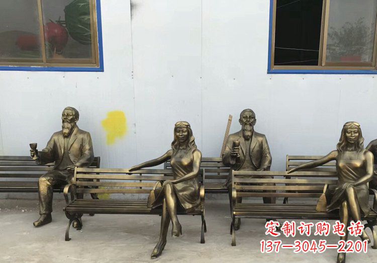 开封唯美女性铜雕美女长椅