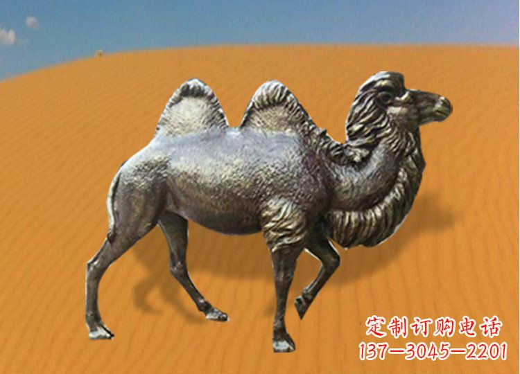开封公园装饰精美铜骆驼雕塑