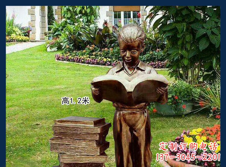 开封西方美女看书人物铜雕塑