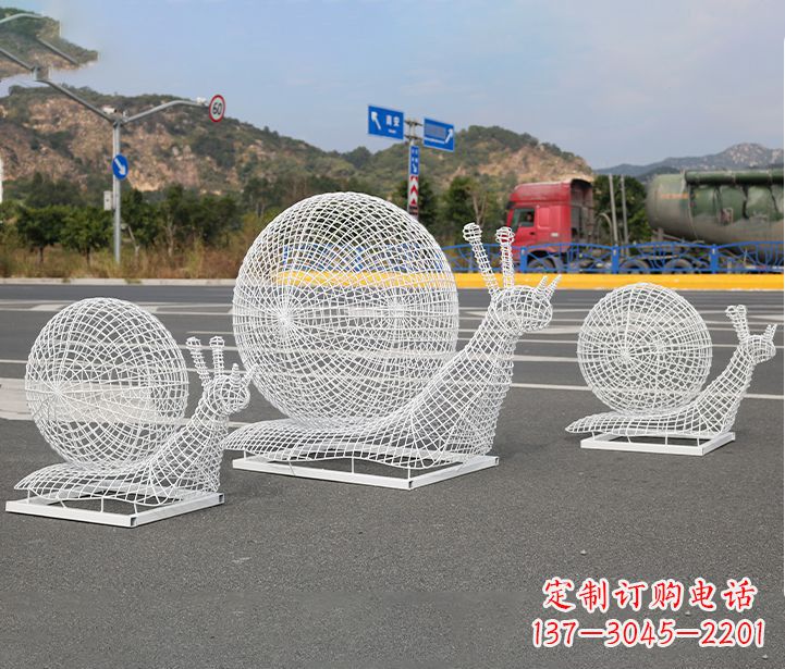 开封公园蜗牛镂空不锈钢雕塑
