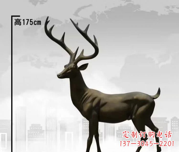开封精美的铜制公园小鹿雕塑