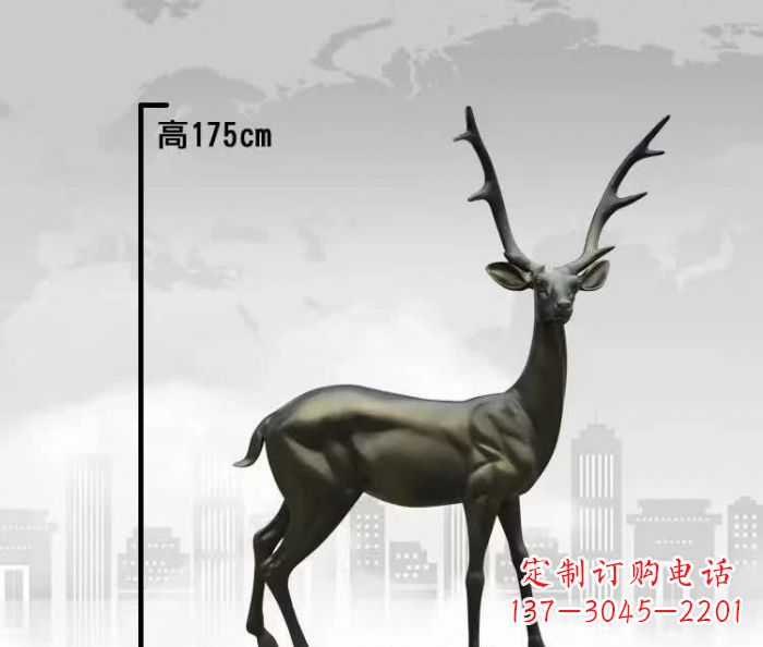 开封精致优雅的铜制公园小鹿雕塑