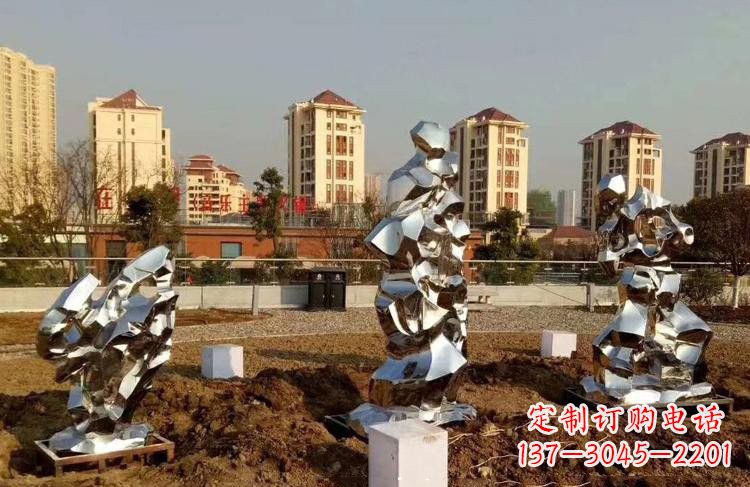 开封定制公园小区不锈钢太湖石雕塑