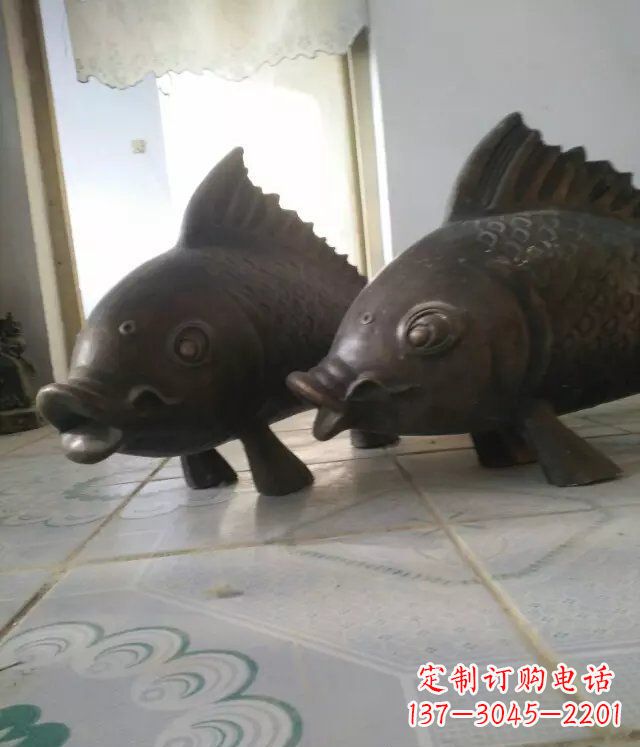 开封公园小鱼景观动物铜雕