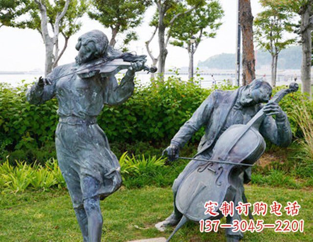 开封双面演奏大提琴&小提琴铜雕塑