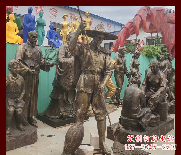 开封新中式鸬鹚铜雕塑