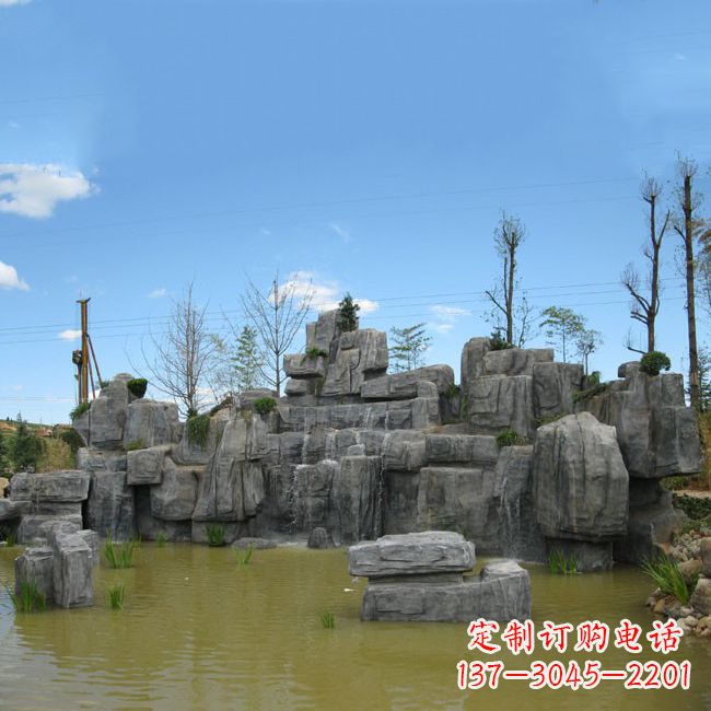 开封公园园林仿真假山流水景观雕塑