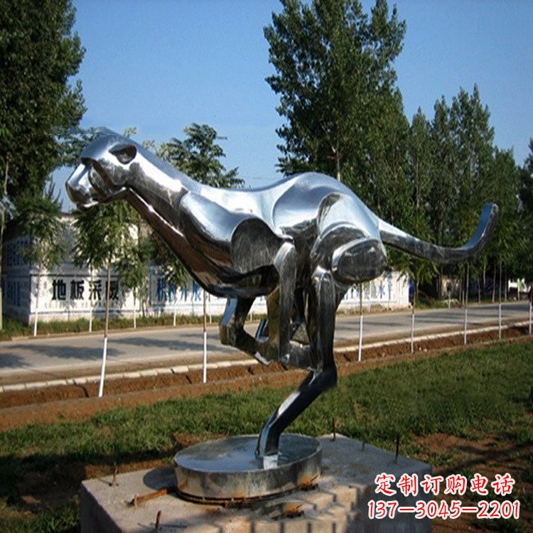 开封公园园林动物动物袋鼠拉丝不锈钢雕塑