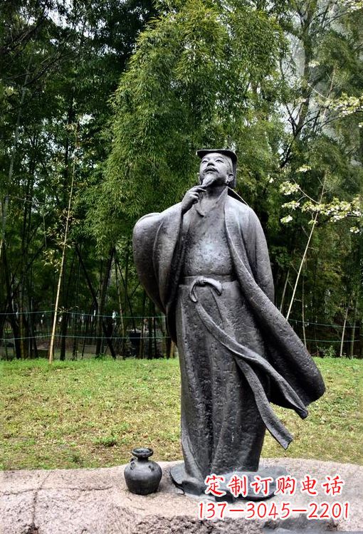 开封诞生于中国古代传奇的雕塑——王羲之铸铜雕塑