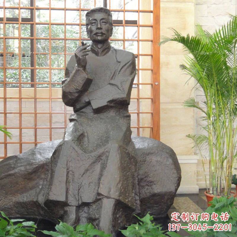 开封中领雕塑|传承历史文化的鲁迅铜雕像