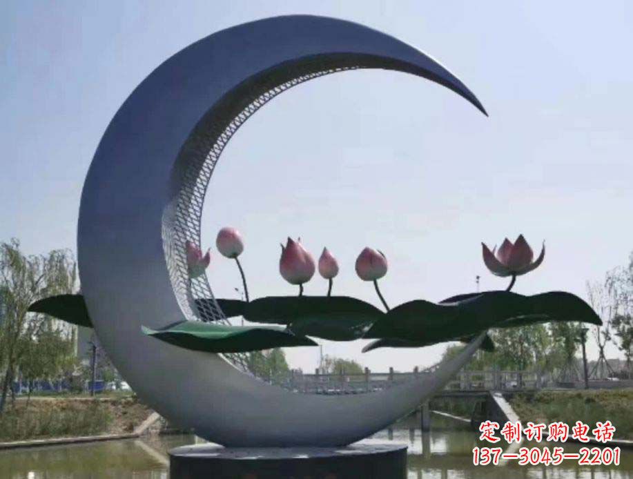 开封不锈钢月亮景观装饰雕塑