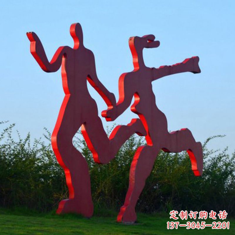 开封情侣心剪影雕塑