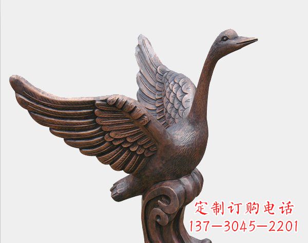 开封公园铸铜天鹅动物铜雕