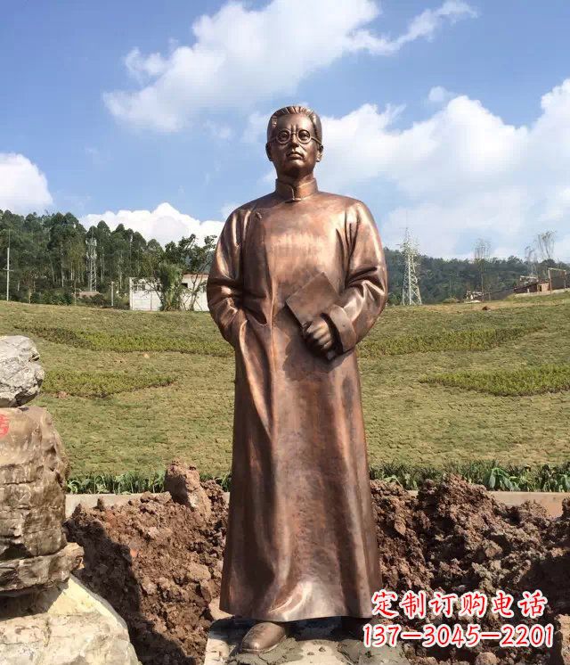 开封公园铸铜陶行知名人铜雕