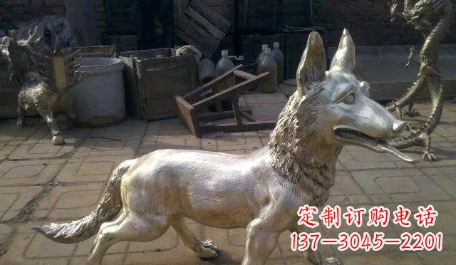 开封铸铜小狗动物雕塑
