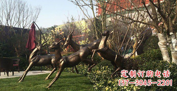 开封中领雕塑精美铜鹿动物雕塑