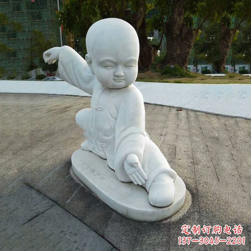 开封瑞士艺术家精美制作的和尚汉白玉石雕塑