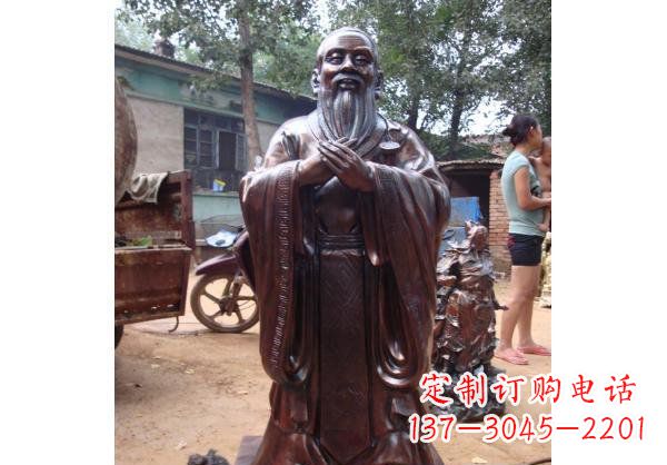 开封人物雕塑精美玻璃钢仿铜雕塑——孔子系列