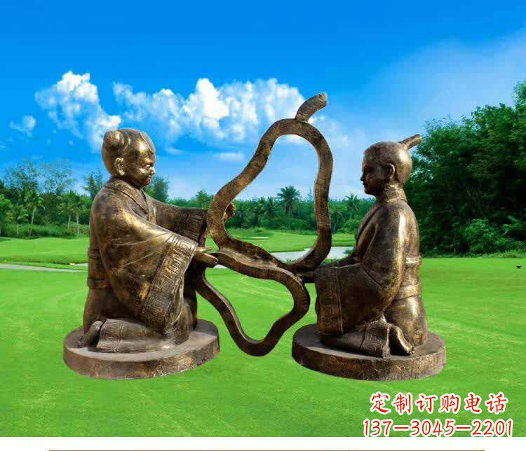开封精美古代孔融让梨人物铜雕