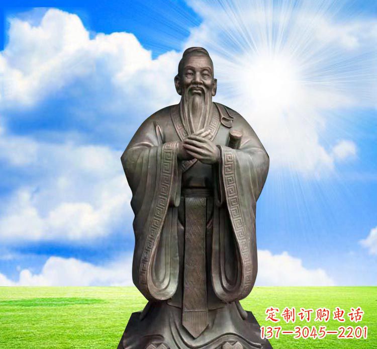 开封孔子铜雕,传承传统文化的艺术鉴赏