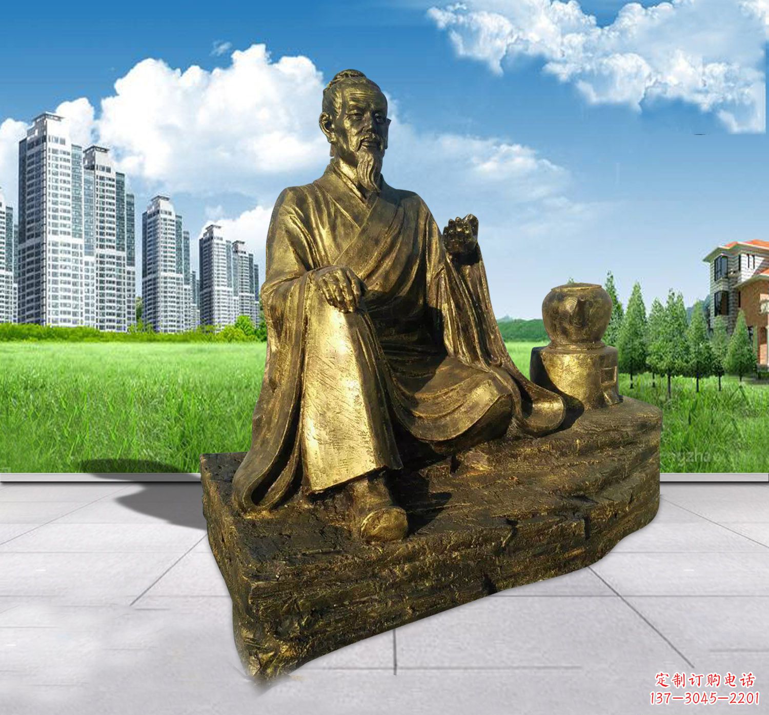 开封匠心独运——中领雕塑张仲景铜雕