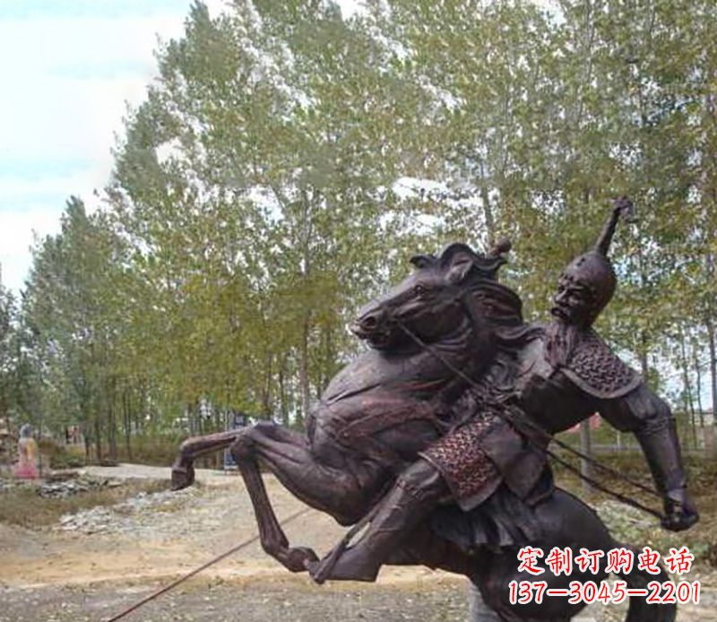 开封古典风格骑马人物雕塑