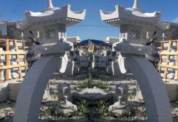 开封精美大理石镂空石灯雕塑