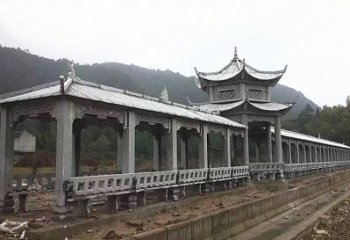开封中领雕塑定制精美的公园石雕亭子长廊