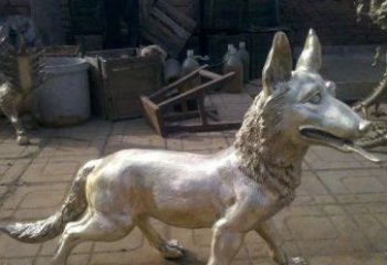 开封铸铜小狗动物雕塑