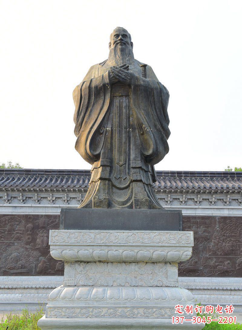 开封中领雕塑-孔子铜雕