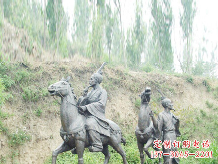 开封中领雕塑|传承古老传统:古代人物骑马铜雕