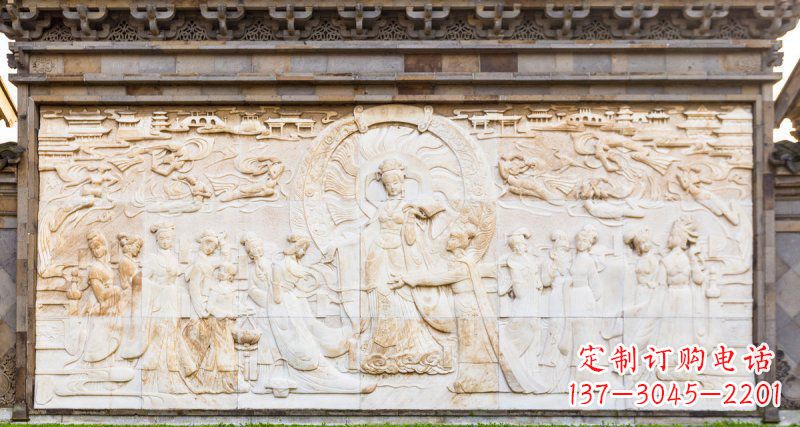 开封中领雕塑:古代人物石浮雕影壁