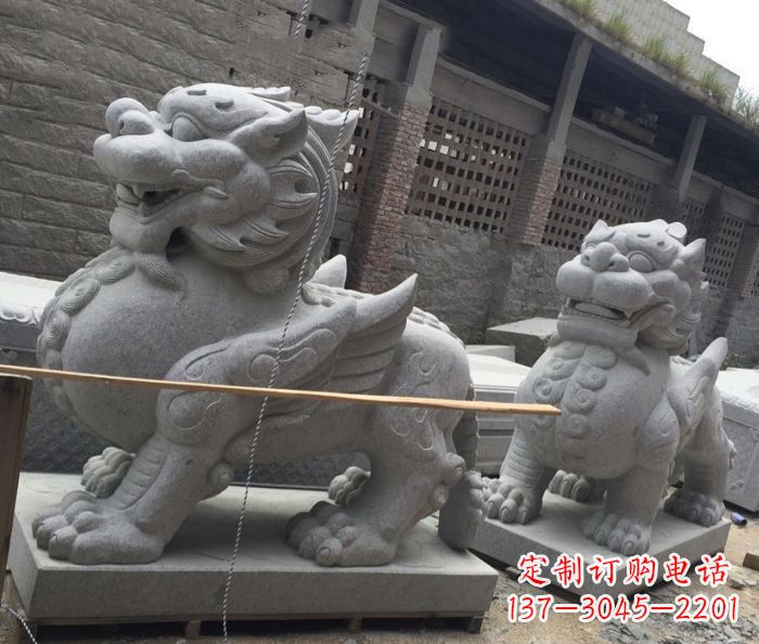 开封中领雕塑–精美的古代神兽大理石貔貅雕塑