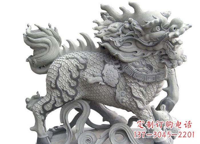 开封中领雕塑|精美古典麒麟雕塑