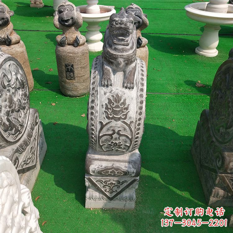 开封古代石雕狮子门墩雕塑