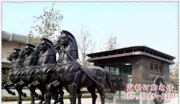 开封传统古典马车铜雕塑