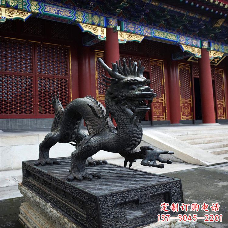 开封古代铜雕龙-寺庙景区大门神兽动物雕塑摆件