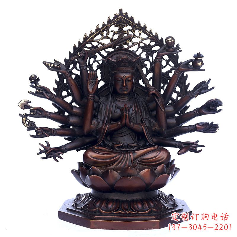 开封精致古铜观音雕塑