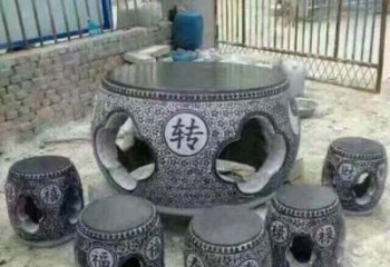 开封风格独特的鼓式仿古石桌凳石雕