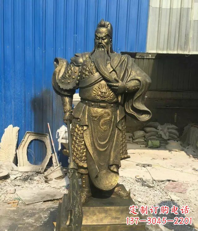 开封精美雕刻的关公铜雕